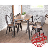 LumiSource DC-TW-OR2 Oregon Stackable Dining Chair - Set Of 2 Wood in Grey